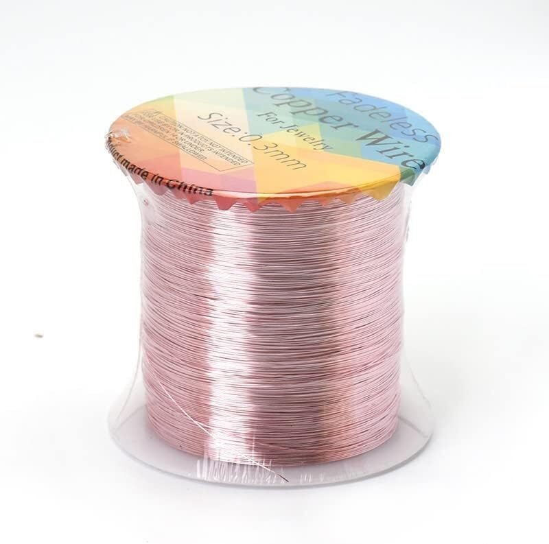 Floristendraht, massiver, farbechter Kupferdraht, anlaufgeschützter Perlendraht, DIY-Handwerk, Armband, Halskette, Kordel, Schnur, Schmuckherstellung, Zubehör, Floristikdrähte (Farbe: D, Größe: 0,8 mm