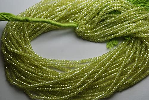 Zircon facetté rondelle LKBEADS 3mm vert pomme, perles régulières pour enfilage