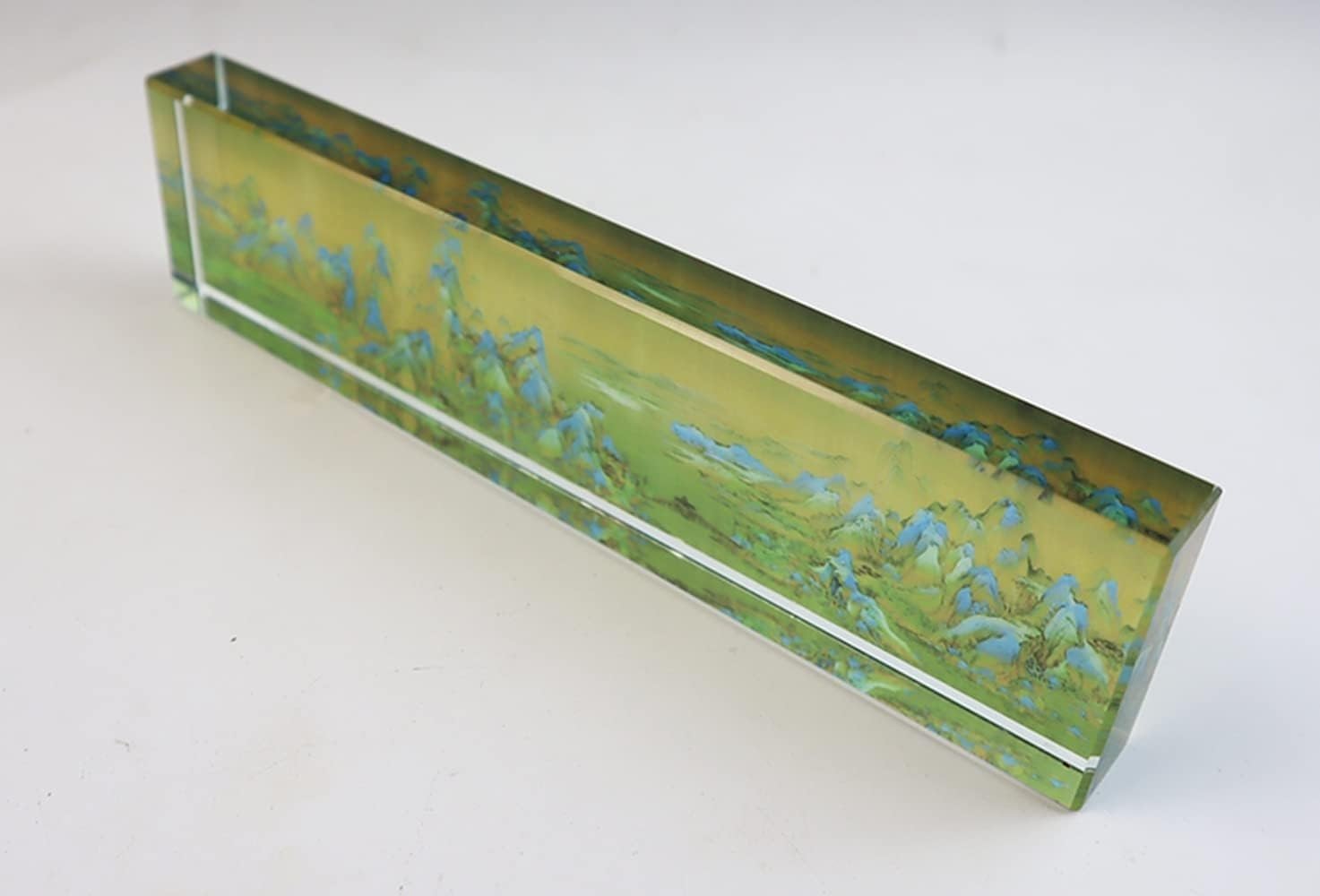 Fermacarte for Calligrafia Cinese, fermacarte for Pittura, 1 Pezzo di tradizioni Cinesi, Modello di Paesaggio in Cristallo, fermacarte, Forniture for Calligrafia