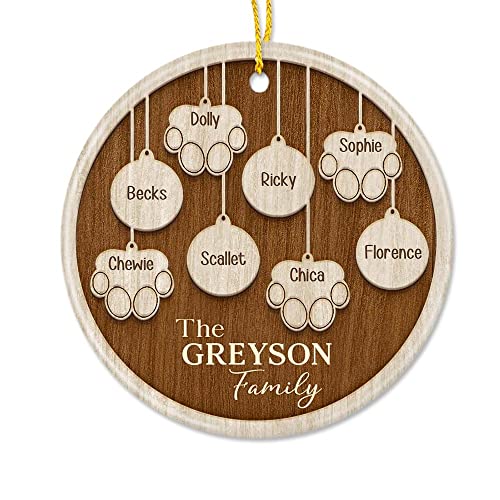 Personalized family christmas ornaments with 2 dogs