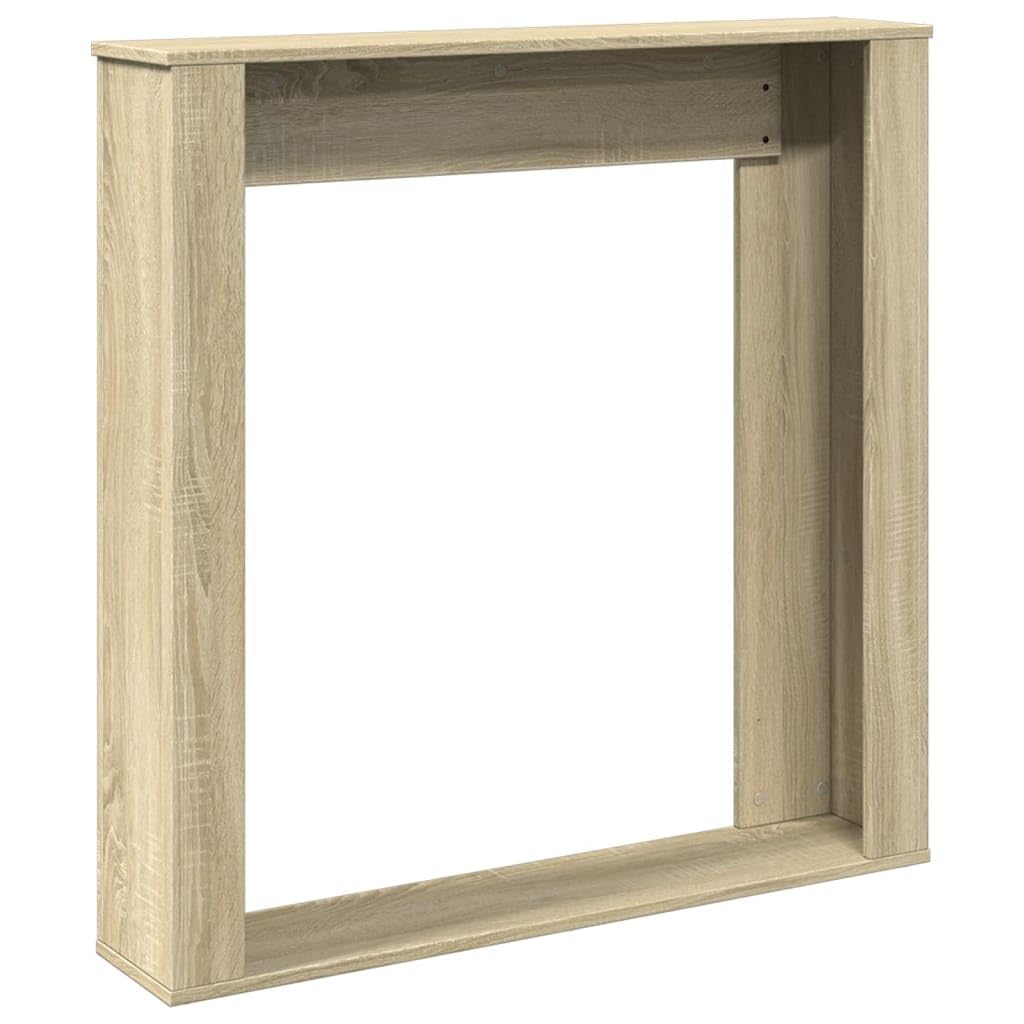 Tidyard Kaminumrandung Kaminkonsole Deko Kaminrahmen Sonoma-Eiche 100x20x100 cm Holzwerkstoff