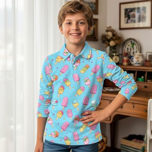 HUIACONG Boys Golf Shirts Girls Under Shirts for Kids Children Tops3