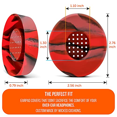 Image of WC SweatZ Solo - Patented Sweat Earpad Covers for Beats Solo 4, Beats Solo 3 & Beats Solo 2, Made by Wicked Cushions | Sweatproof, Washable & Preserves Comfort | Lava