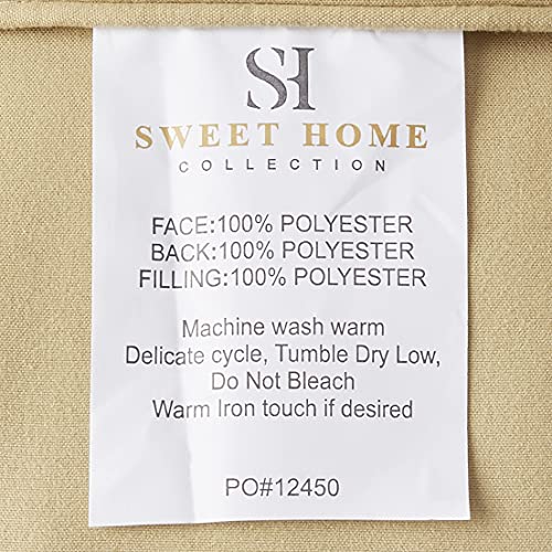 Sweet Home Collection 6PC-SHT-1PC-CMF-CML-Q 7 Piece Comforter Set Bag Solid Color All Season Soft Down Alternative Blanket & Luxurious Microfiber Bed Sheets, Camel thumb #3