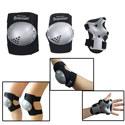image for BOSONER Kids/Youth Knee Pads Elbow Pads Wrist Guards Set for 3-15 Year