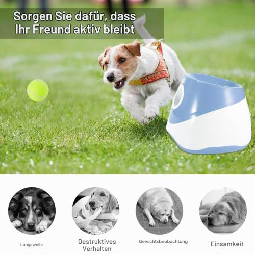 Aolawco Automatischer Ballwerfer,Ballwurfmaschine Hund mit 6 2'Tennisbällen