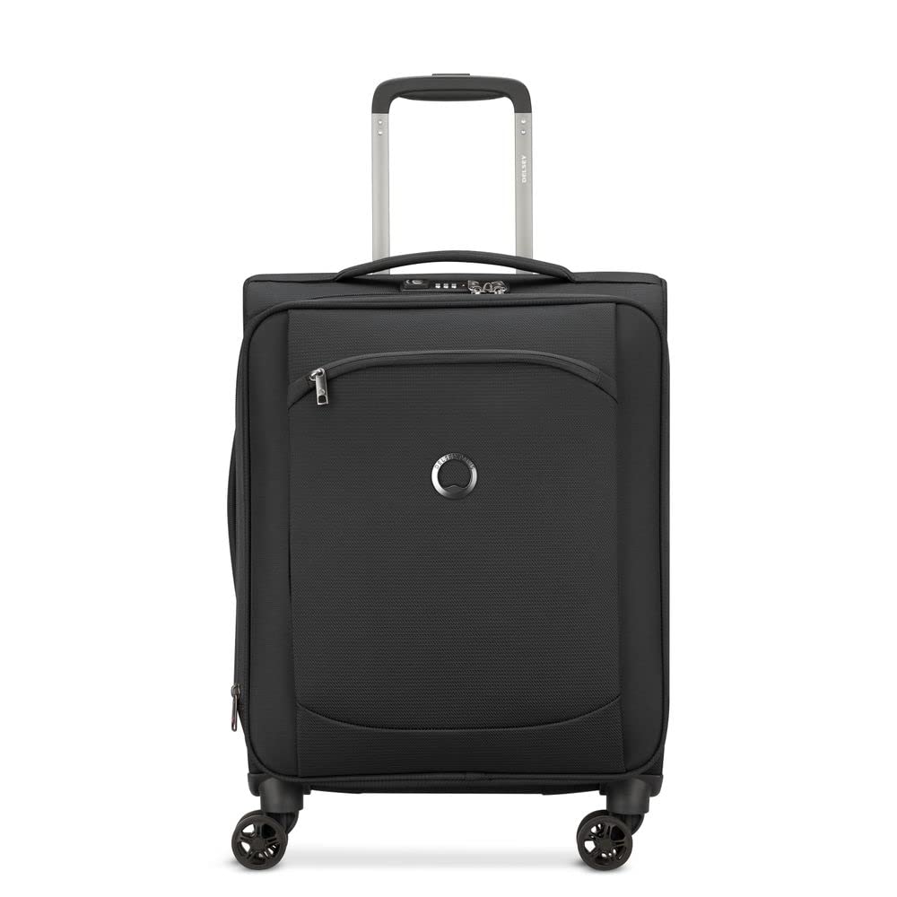 Delsey Unisex Schwarz Paris Montmartre Air 2.0 Erw 4 Doppelrollen Kabinentrolley Slim Line 55 Cm Recycelt
