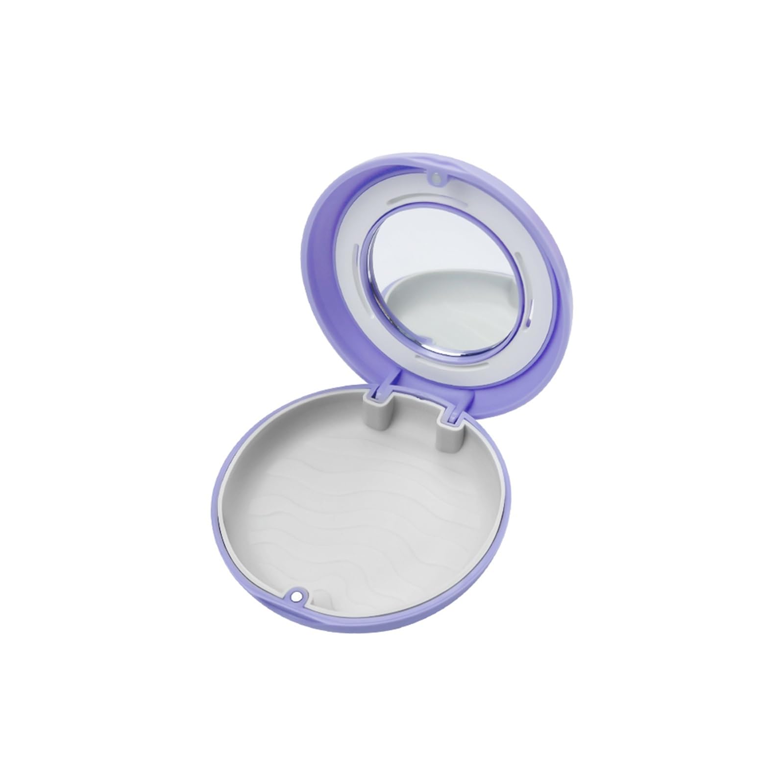 Retainer Case 1pc Retainer Box with Vent Holes False Teeth Storage Dental Orthodontic Invisible Braces Aligner Case(Purple-Grey-Mirror)