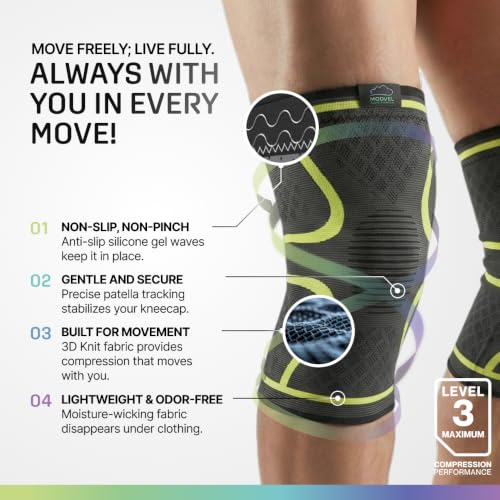 Image of Modvel 2 Pack Knee Brace for Women - Knee Support for Walking, Knee Compression Sleeves for Pain Relief, Knee Sleeves for Women, Knee Brace for Sports, Workouts & Arthritis