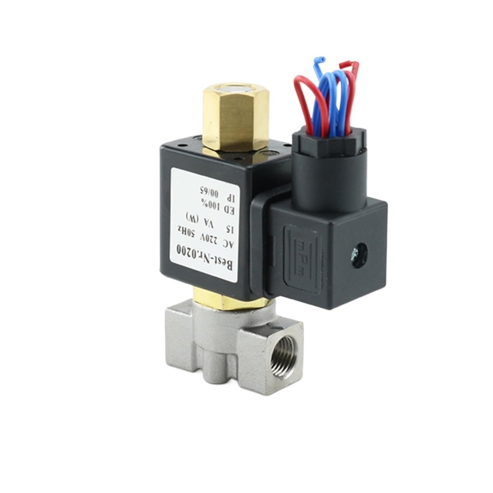 Nxdpajqizh 220Vac 220V 12V Dn8 Normally Open Stainless Steel Solenoid Valve(,With Fc10mm)