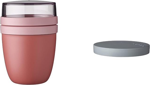 Mepal - Pojemnik na lunch Switch Ellipse  spraw, aby Twój pojemnik na lunch stał się pojemnikiem na przekąski  praktyczny kubek na musli  nadaje się do zamrażarki, kuchenki mikrofalowej i zmywarki  Vivid Mauve