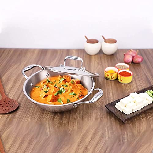 Wok de acero inoxidable con tapa 32 cm 5.2 litros miniatura 2
