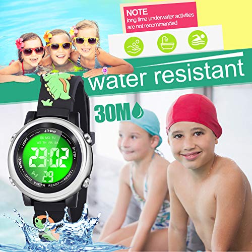 kids watches with waterproof alarm - dinosaur gifts for boys girls age 3-10