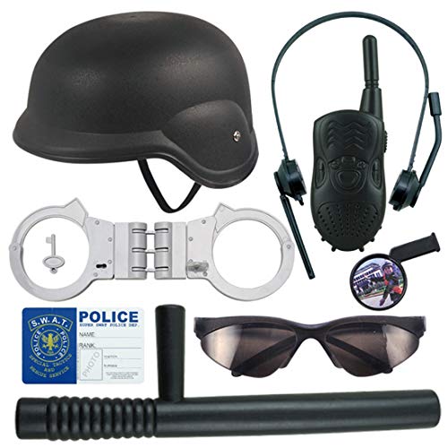 Costume Poliziotto Bambino - Set Completo Con Cappello, Manette, Occhiali E Pistola - Foto 10