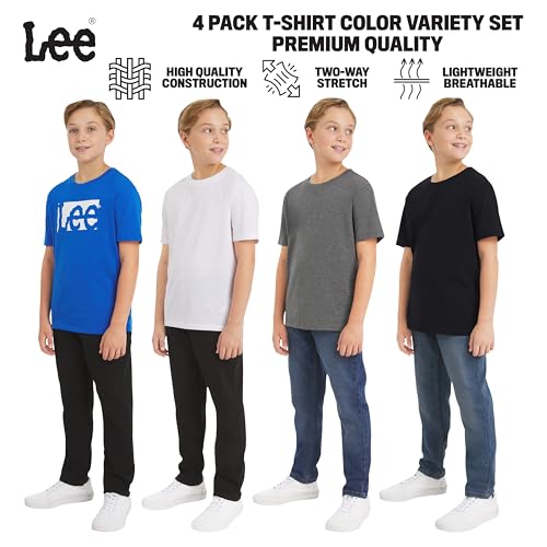 Lee Boys' 4 Pack Variety Super Soft Stretchable Tee Short Sleeve T-Shirt, Royal Blue Collection Set, X-Large - image 3