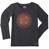 Life is good longsleeve Girls good Day Tee, Sun Night black