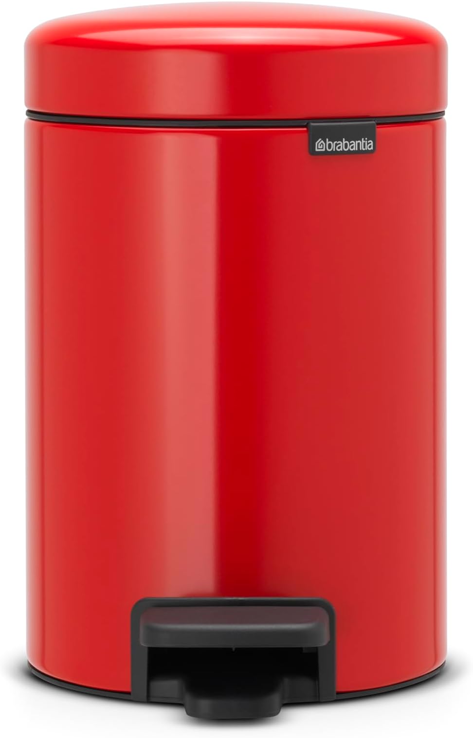 Brabantia New Icon Step Trash Can (0.8 Gal/Passion Red) Soft Closing Kitchen Garbage/Recycling Can with Removable Bucket