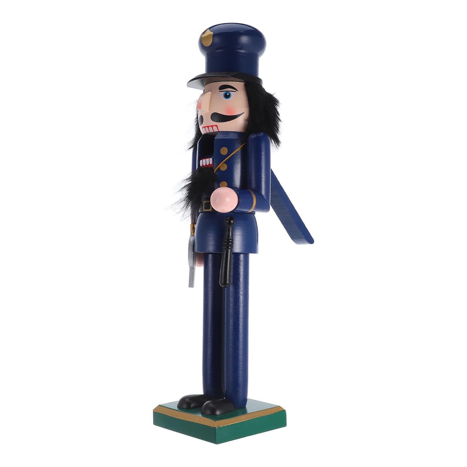 Casse-Noisette en Bois Policier Bleu Marine Ornement Bureau Noël Décoration Festive FOMIYES