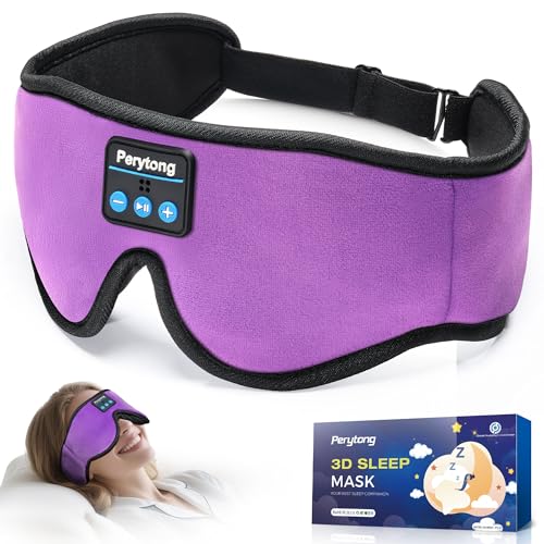 3D Contoured Sleep Mask with Bluetooth 5.4 Headphones, Wireless Sleep