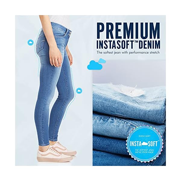 WallFlower-Womens-Instasoft-Ultra-Fit-Skinny-Jeans WallFlower Women's Ultra Skinny Mid-Rise Insta Soft Juniors Jeans (Standard and Plus), Lake Pure, 11