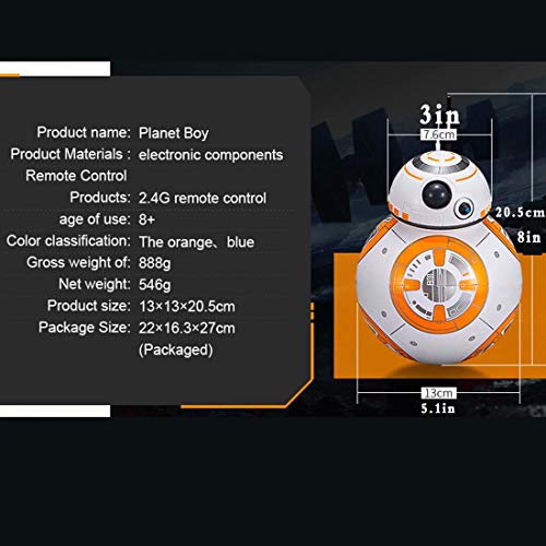 8-Inch 2.4G RC BB-8 Rolling Astromech Droid Remote Control Robot SW - The Rise of Skywalker Action Figure Ball Toys with Music Sound Box