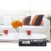 Vista 3 de Termómetro digital para interiores y exteriores con reloj, pantalla de temperatura dual ℃/℉, formato de 12/24 horas, para automóvil, hogar