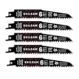 SKILSAW SPT2004-05 6'' 5-8 TPI Reciprocating Saw Blade for Wood with Nails - 5 Pack
