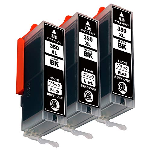 CanonBCI-350XLBK-3本セット Bumba製互換インクカートリッジ ICチップ付き 残量表示機能付き 350-BK3