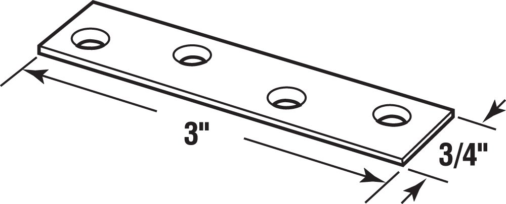 Prime-Line Products MP9247 Mending, 14 GA. x 3/4 in. x 3 in, Steel Construction, Zinc Plated, Pack of 10 - Image 2