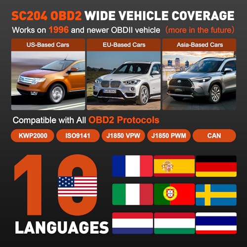 CGSULIT Scan Tool SC204 OBD2 Scanner, Check Engine Light Code Reader with Reset, One-Click I/M, Clear Error Code, DTC Lookup & More, Car Diagnostic Tool for All OBDII/EOBD Vehicles After 1996, Grey image 7