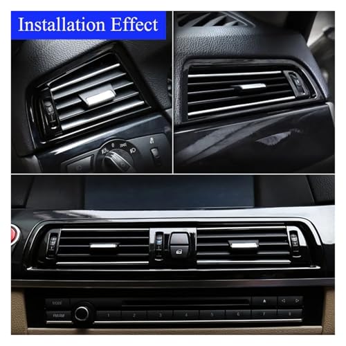 Rejilla de ventilación central de piano black para BMW Serie 5 F10 F11 LHD 2010-2017 4