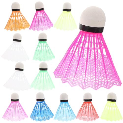 ifundom Plastic Badminton Balls 20pcs Set Neon Jumbo Shuttlecocks for Training Fitness Family Fun Random Color