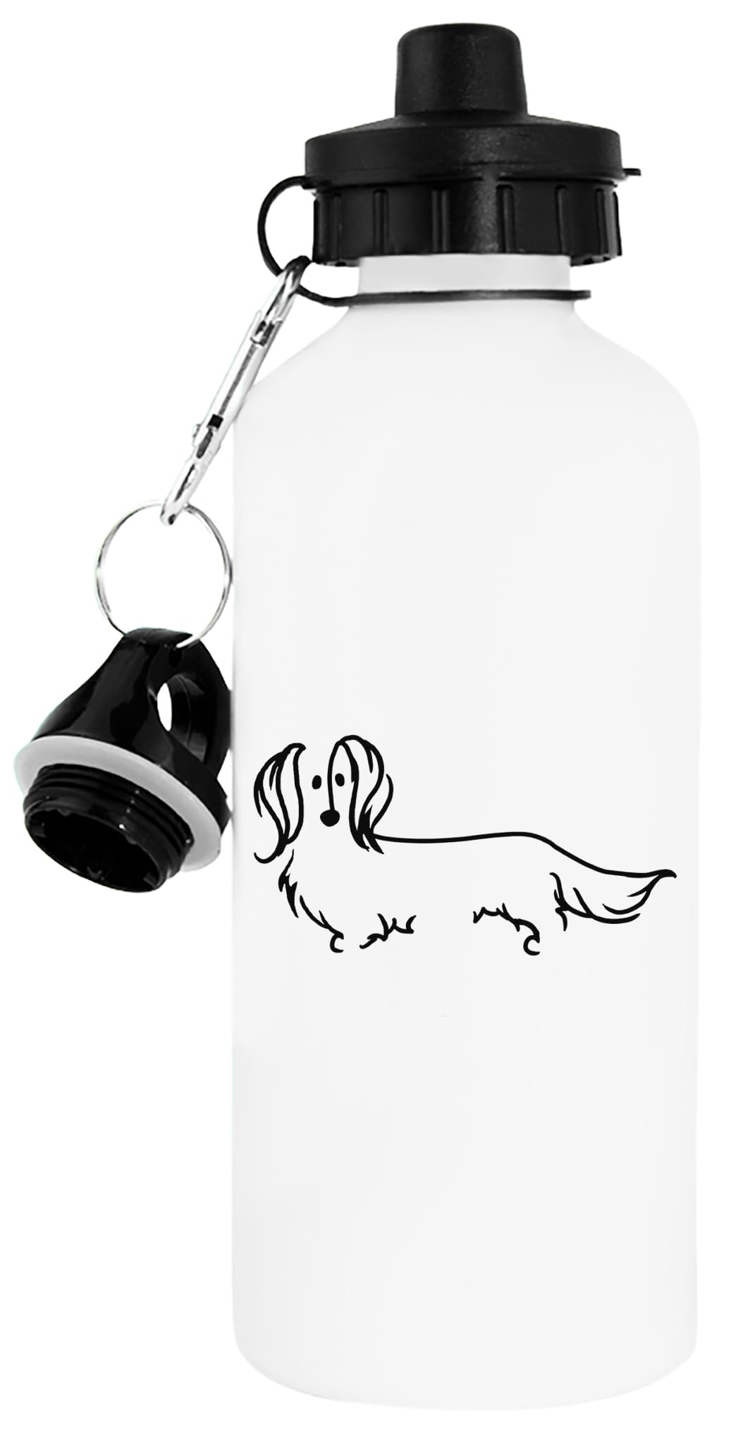 TAMBOOTEE Perro Salchicha De Pelo Largo Botella De Agua Blanca Frasco De Metal Para Beber