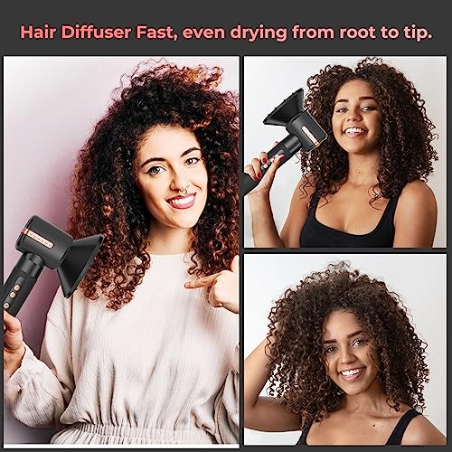 7 In 1 Hair Dryer Brush,Hot Air Brush,Hair Styler And Dryer,110000 Rpm Fast Hair Dryer With Diffuser,Oval Brush,Air Curling Wand,Concentrator Attachment,Curling Iron Brush Set,Styling Tools #TOP6