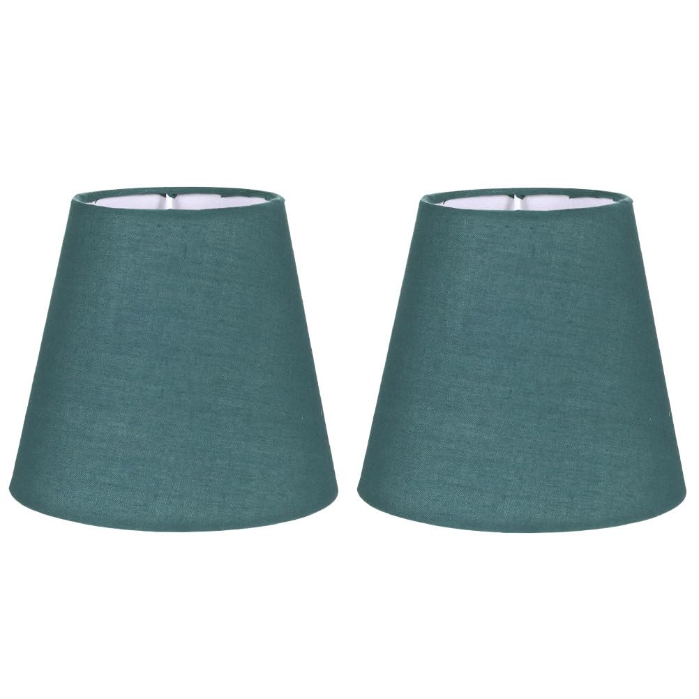 Uonlytech 2pcs Fabric Lampshade Drum Small Table Lamp