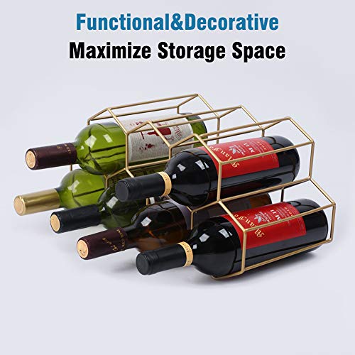 Snapklik.com : Urban Deco Small Brass Wine Rack 9 Bottle Holder