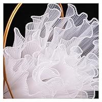 Papier D'emballage Floral De 4 M Avec Bord Perlé – 28 Cm De Large – Papier D 'emballage Cadeau Pour Bouquet De Fleurs, Mariage, Anniversaire, Saint-Valentin (blanc