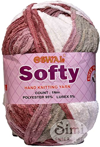 Image of Knitting Yarn Thick Chunky Wool, Softy Mud Mix 600 gm Best Used with Knitting Needle WA