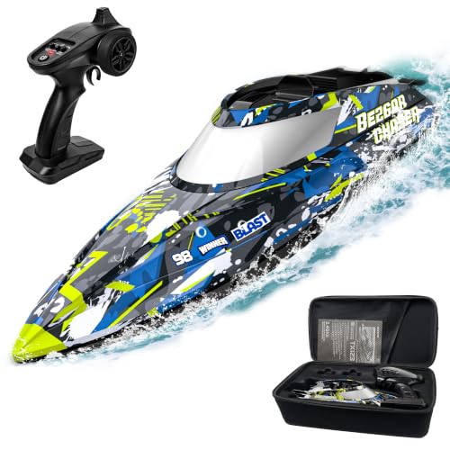 BEZGAR TX123 Remote Control Boats - Fast Speed RC Boat 32+ KPH with A Portable Suitcase for Lakes...