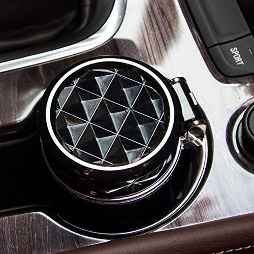 Image of Oshotto Fire Proof Car Portable Diamond Design Ashtray Compatible with Hyundai Creta 2020-2021 (Black)