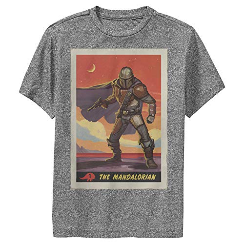 STAR WARS Boy's The Mandalorian Trading Card Performance Tee