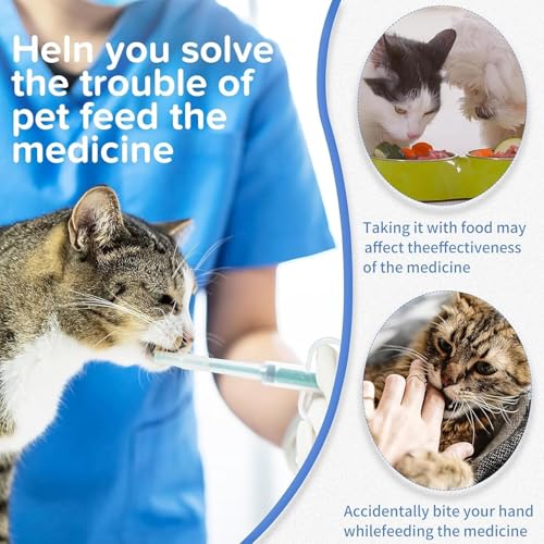 AHEJIOO 6 Stück Tabletteneingeber Katze, Wurmkur Katze, Tablettengeber Für Katzen, Surefeed, Schluckhilfe Tabletten, Feeder Pet Pusher (Sechs Stücke In DREI Farben)