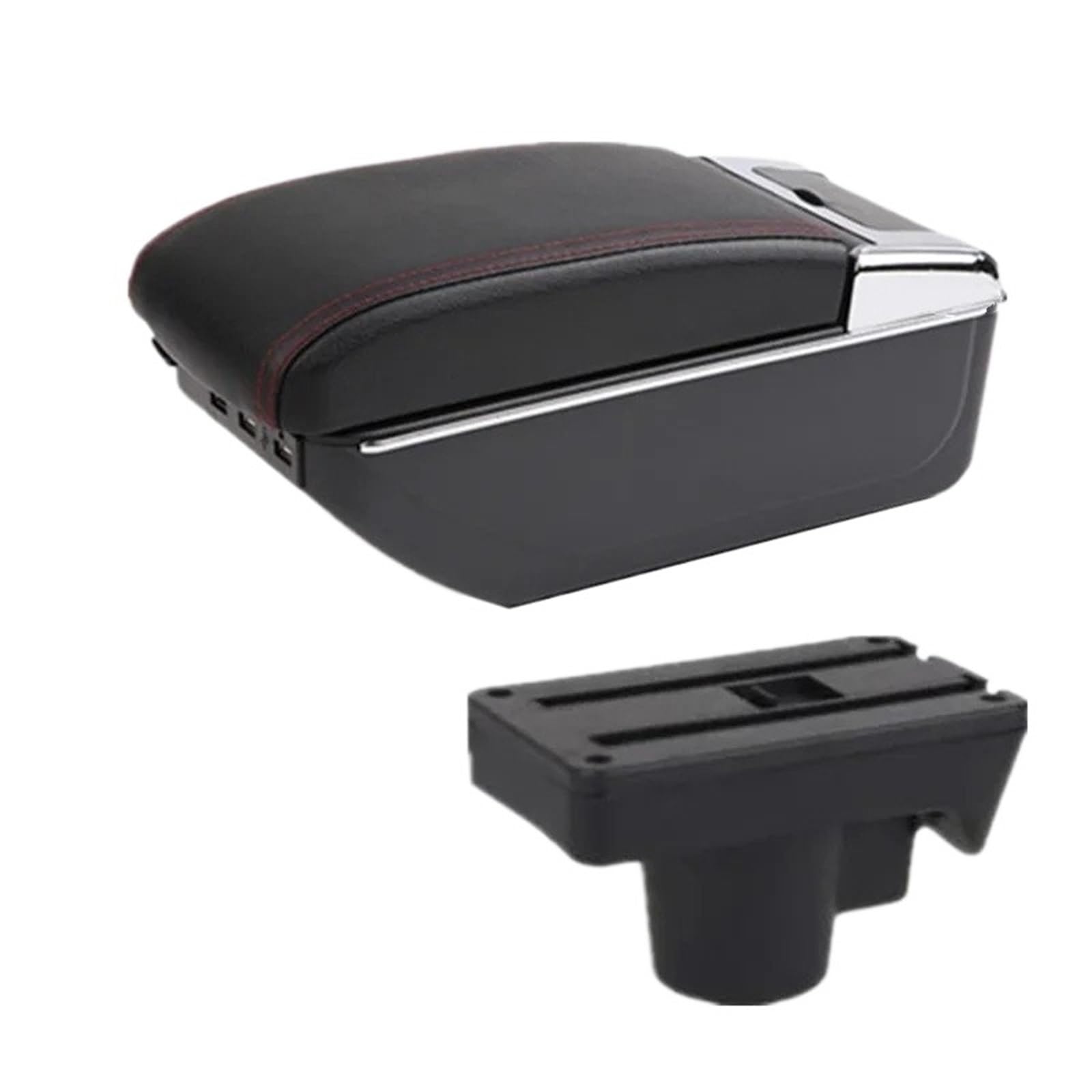 NOKRGQW Car Armrest Box For Opel For Astra H 2004-2014 Armrest Center Storage Box Interior Dedicated Retrofit Car Accessories(C1 red line 7USB)