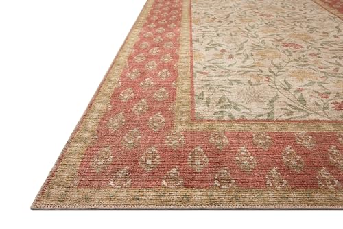 Image of Loloi Rifle Paper Co Edinburgh Ivory /Spice 10'-0 inch x 14'-0 inch Area Rug | EDN-01 Printed Approx. 10x14 Ivory / White Living room Dining room Bedroom, Rustic, Elegant, Muted, Refined, Area Rug