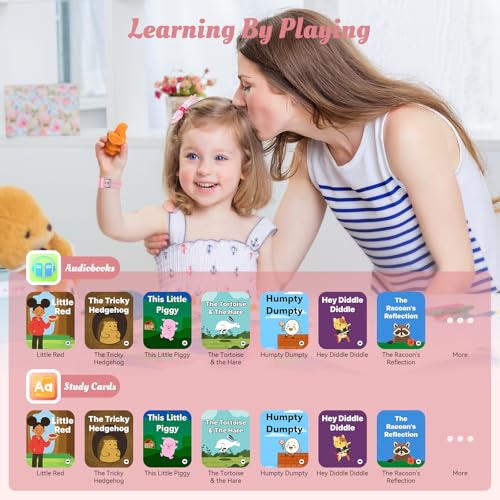 Image of Smart Watch for Kids, 12 Puzzle Games HD Touch Screen Watches, Step Counter, Heart Rate and Sleep Monitor, Flashlight, 12 /24 hr Educational Toys Birthday Gifts for Girls Ages 6-12 (Pink)