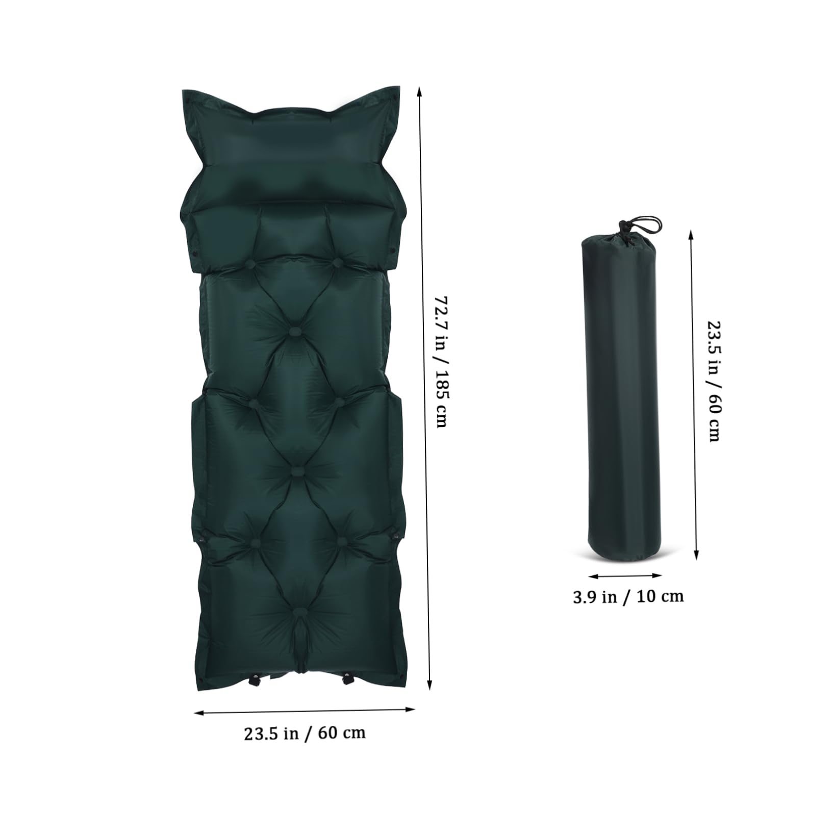 BESPORTBLE Inflatable Camping Sleeping Pad Integrated Pillow Self-Inflating Air Mattress for Outdoor Adventures Lightweight and Portable Design for Hiking and Backpacking
