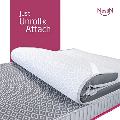 Image of Nestin Premium Latex Mattress Topper (2x60x84Inches, Queen Size Bed, Light Grey)
