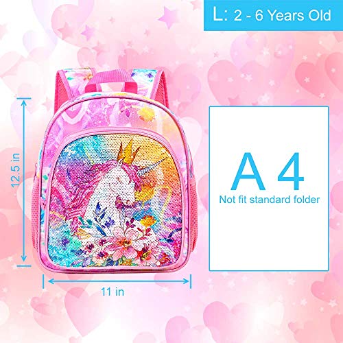 Ccjpx Unicorn Backpack For Girls, 12.5” Toddler Sequin Bookbag Kindergarten Cute School Bag #TOP2