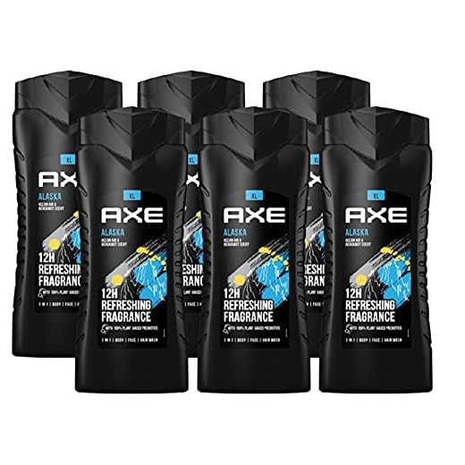 AXE 3-in-1 Duschgel & Shampoo Alaska XL für langanhaltende Frische und Duft im 6er Pack, Herren Men Showergel für Body Face Hair Wash, Shower Gel dermatologisch getestet
