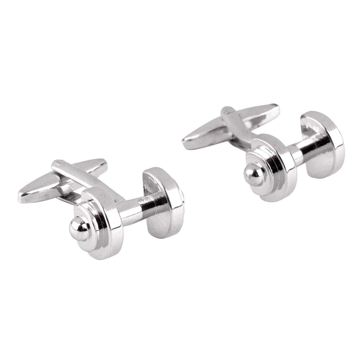 the tie hub MATT SILVER DUMBBELLS Cufflinks For Men-picture-47